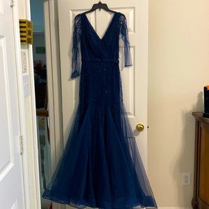 Beautiful Navy Blue Sequence Gown for a Black Tie Event
